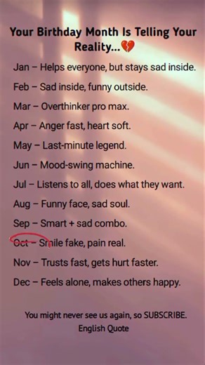 Your Birth Month Reveals Your Hidden Reality 💔🥲