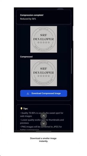 Compress Images in 5 Seconds 😳 FREE Online Tool #shorts #youtube #imagecompress