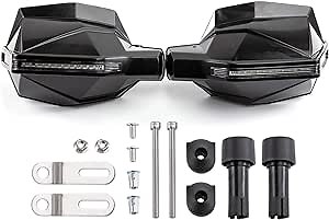 Universal Motorcycle Handguards with LED Lights 7/8" 22mm Handle Protector Shield Motorbike Motocross Scooter Windproof Handlebar Hand Guards Protection Gear (03)
