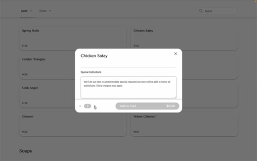 Exciting News! Thai House is now offering online ordering with delivery service! Available during: Monday – Friday: 11:00 AM – 2:00 PM Saturday: 11:00 AM – 2:00PM 4:00 PM – 5:30 PM (Please note: Hours are subject to change.) We're excited to make it even easier for you to enjoy your favorite Thai dishes from the comfort of your home or office. Simply visit thaihousevt.com to place your order today! Watch the example video below to see how easy the ordering process is. Have questions? Feel free t