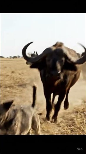 Wild dogs outsmart buffalo. And was eating by buffalo. epic wildlife brutal battle