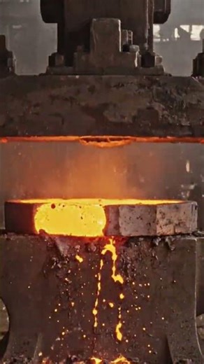 hydraulic press vs super heated metal #satisfying #cartton #machine #animetoons #clampers #picku