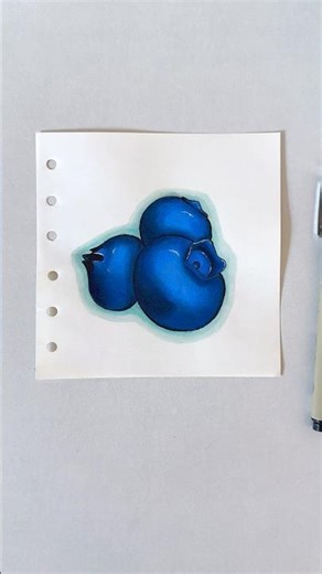 Drawing blueberries 🫐 with marker color