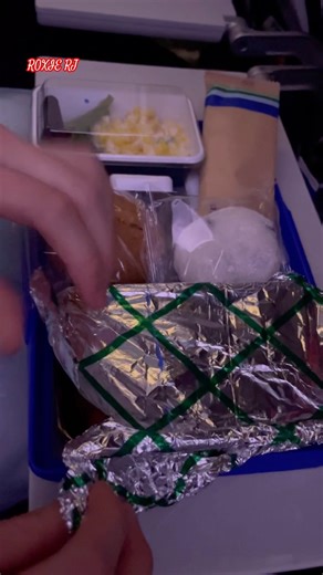 Flights Meal Removing Foil Cover Satisfying Sound #shorts#asmr