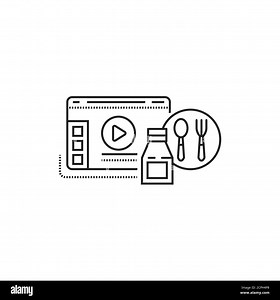 Food blog web site black line icon. Cooking video. Online recipes sign. Pictogram for web page, mobile app, promo. UI UX GUI design element. Editable Stock Vector Image & Art - Alamy