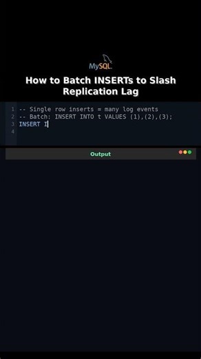 How to Batch INSERTs to Slash Replication Lag #insert