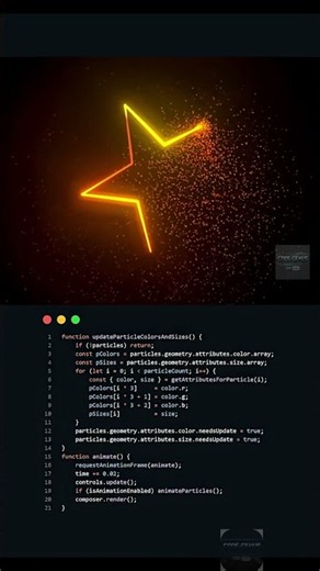 Golden Glowing Star Particle Animation With Interactive Cursor - Part 2Using Three.js&JS| Code Genus