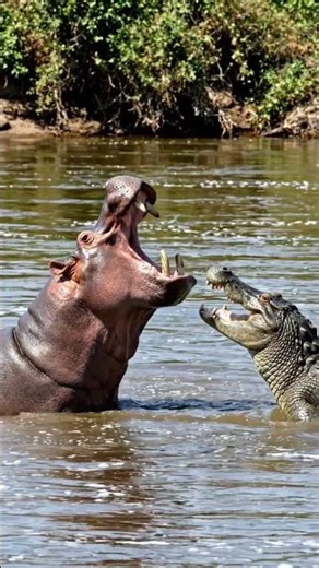 hippo versus alligator 🐊