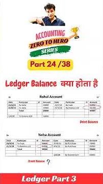 Ledger Balance Meaning | Accounting Zero to Hero series | Part 24 #ledger #accounting