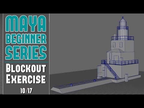 Maya Beginner Tutorial Series 10/17: Geometry Modeling Blockout Exercise for Environment Art Design