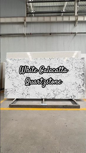 Dense Grey Web Veins on White Calacatta Quartz Full Slabs #stoneuniverseinc #stonesurface