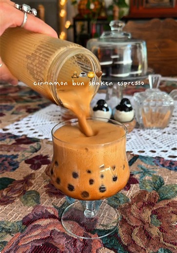 This is my current flavor hyperfixation, I’ve just been making it in a different font every other day 🤭☕️🤎✨ RECIPE: • 2 Tbs salted vanilla syrup (homemade recipe ⬇️) • 1 tsp @Rising Star Baking cinnamon syrup • 2 shots of espresso (I use the @Ninja Kitchen Luxe Cafe) • Add ice and shake shake shake • Pour into a fresh glass with ice (don’t be like me and make sure it’s big enough 😅) • Top with 1/2-3/4 cup milk of choice & enjoy! ☕️🤎 Homemade Salted Vanilla Bean Syrup Recipe: • 1 cup water • 