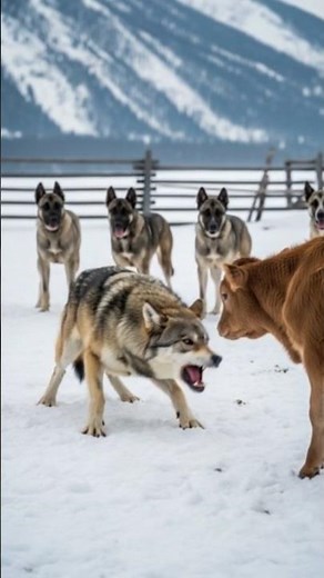 송아지를 공격하는 늑대..그리고 개! #늑대 Wolves attacking calves! and dogs #Wolf