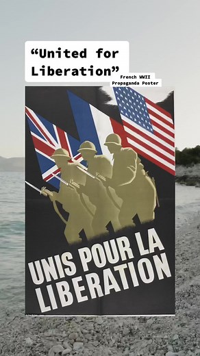 “United for Liberation” | #France #french #american #british #brittania #US #usa #propaganda #propagandaposter #ww2 #ww2history #wwii