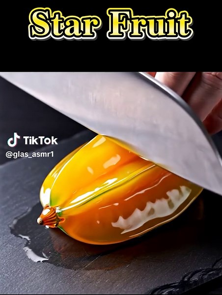 【ASMR】ガラスの⭐️スターフルーツを切る 🎧イヤホン推奨｜“ゾクゾク音”であなたの脳を癒します。 目でも耳でも気持ちいい。不思議とハマる“ガラスASMR”で、今日のストレスを少し切り落としましょう。 #ガラス果物 #AIアート #切る音フェチ #癒し動画 #映像美 #asmrvideo #glassfruit #satisfying #oddlysatisfying #satisfyingvideo #triggerwarning