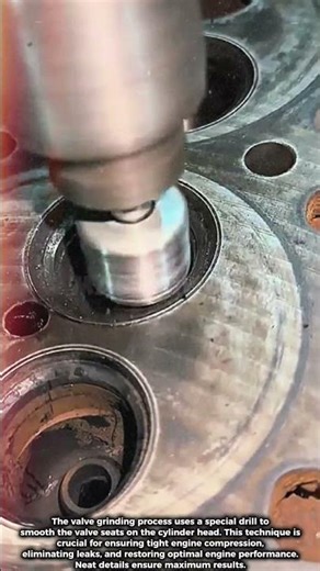 The valve grinding process uses a special drill.#shorts #satisfying #working #mechanic #diy