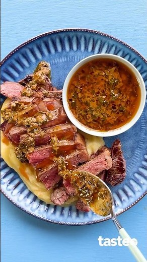 Seared beef steaks with cowboy butter