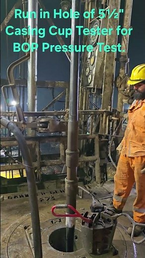 Run in Hole of 5½" Casing Cup Tester for BOP Pressure Test.