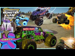 Monster Jam CRAZY Racing, Freestyle, Crashes, & High Speed Jumps #10 | GRAVE DIGGER | Steel Titans 2