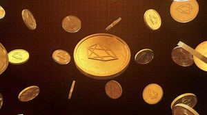 Download EOS Cryptocurrency Coin Rotating Animation for free