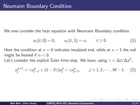 ch11 10. Heat equation with Neumann Boundary condition. Wen Shen