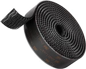 3M Dual Lock SJ3550 1"×6ft Black 1 Pack Reclosable Fastener Mounting Tape Interlocking Mushroom Shaped Strong Adhesive Hook Lock Sticky Tape for Indoor and Outdoor