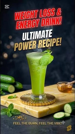 Day 9/100 | Lose Belly Fat? Try This Cucumber Mint Energy Drink 🥒⚡ #shorts