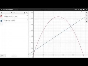 Revenue and Cost in Desmos - Part 1b
