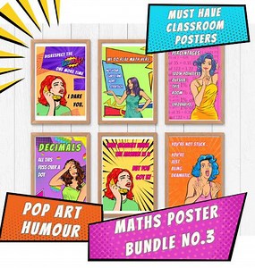 6 Funny Maths Posters Bundle 4 | Pop Art Style | KS3 KS4 Classroom Displays | Instant Digital Download | Maths Wall Art - Etsy