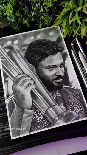 Sanju Samson Drawing With T20 Champion Trophy 🏆🔥 #shorts #sanjusamson #t20worldcup2026 #drawing