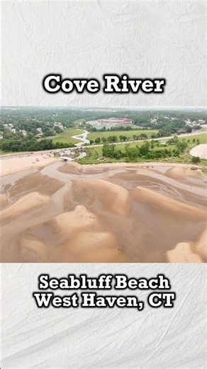 The Cove River enters Long Island Sound at Seabluff Beach in West Haven.