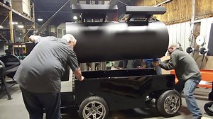 Wow - watch as the guys in manufacturing put this Frontiersman pit on the comp cart! | Yoder Smokers