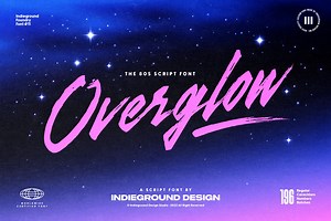 Overglow Font, a Script Font by Indieground Design Inc.