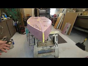 Building a foam and fabric fishing boat using a knife and duct tape PMF kayak/boat F5