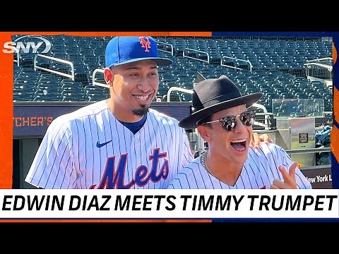 Edwin Diaz meets Timmy Trumpet, the trumpet player from Narco, at Citi Field | New York Mets | SNY