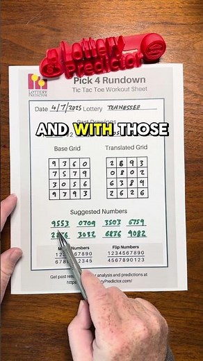 Pick 4 Lottery Workout from Lottery Predictor