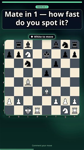 Beat the Clock: Mate in 1 Challenge! #chess #shorts #chesspuzzle
