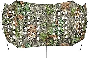 Ameristep Throwdown Ground 3D Leafy Die-Cut Camo Ultra-Compact Easy-Setup Three-Panel Low-Noise Run-and-Gun 2-Person Hunting Blind