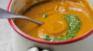 Teresa Cutter's Pumpkin Soup with Pesto Drizzle