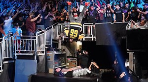 Kevin Owens hits a huge Swanton Bomb off the barricade!: WWE Payback 2023 highlights