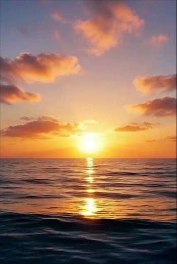 4K Cinematic Sunset over the Ocean - Relaxing Waves Sound - Golden Hour Seascape