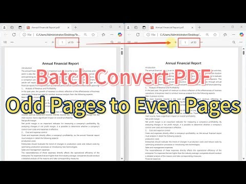 Quickly batch convert multiple odd page PDF files into even page PDF files