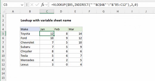 Lookup with variable sheet name