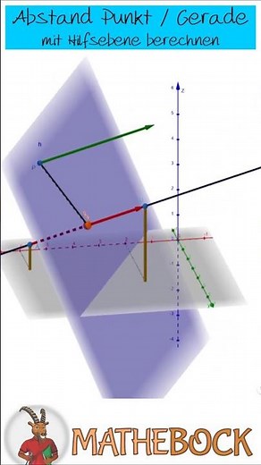 Abstand Punkt / Gerade im Raum | Abstand mit Hilfsebene berechnen | Lineare Algebra