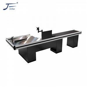 [Hot Item] Stainless Steel Supermarket Grocery Store Checkout Cashier Register Counter with Fully Automatic Conveyor Belt