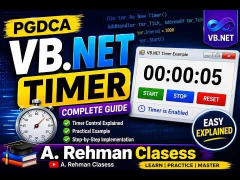 PGDCA VB.NET Timer Control Program | Full Practical Demo