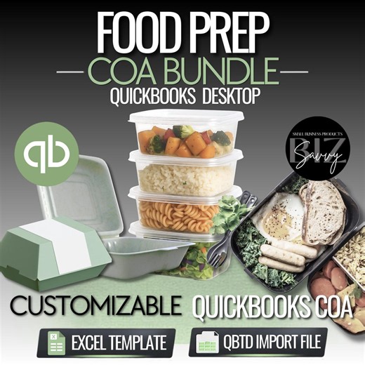 FOOD PREP Chart of Accounts Template: Quickbooks Ready/coa Excel Template/instant Upload to Quickbooks Desktop/bookkeeper Template - Etsy