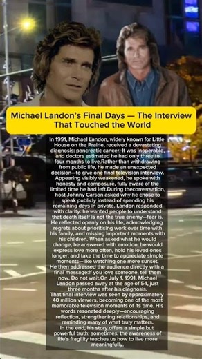 Michael Landon’s Final Days — The Interview That Touched the World#shorts #hollywood #actor
