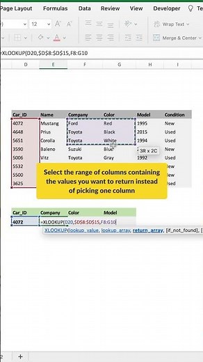 #Shorts | How to Use #XLOOKUP to Return Multiple Values