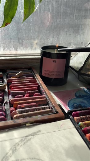 peach drawing to go with this peach blossom #candle 🍑✨🕯️ #oilpastel #artprocess #boysmells #artaesthetic